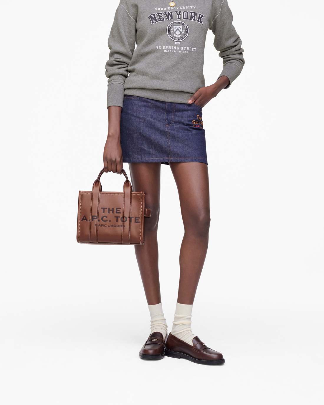 Marc Jacobs Discount - The A.P.C. X Marc Jacobs Leather Small Tote Bag Hazelnut
