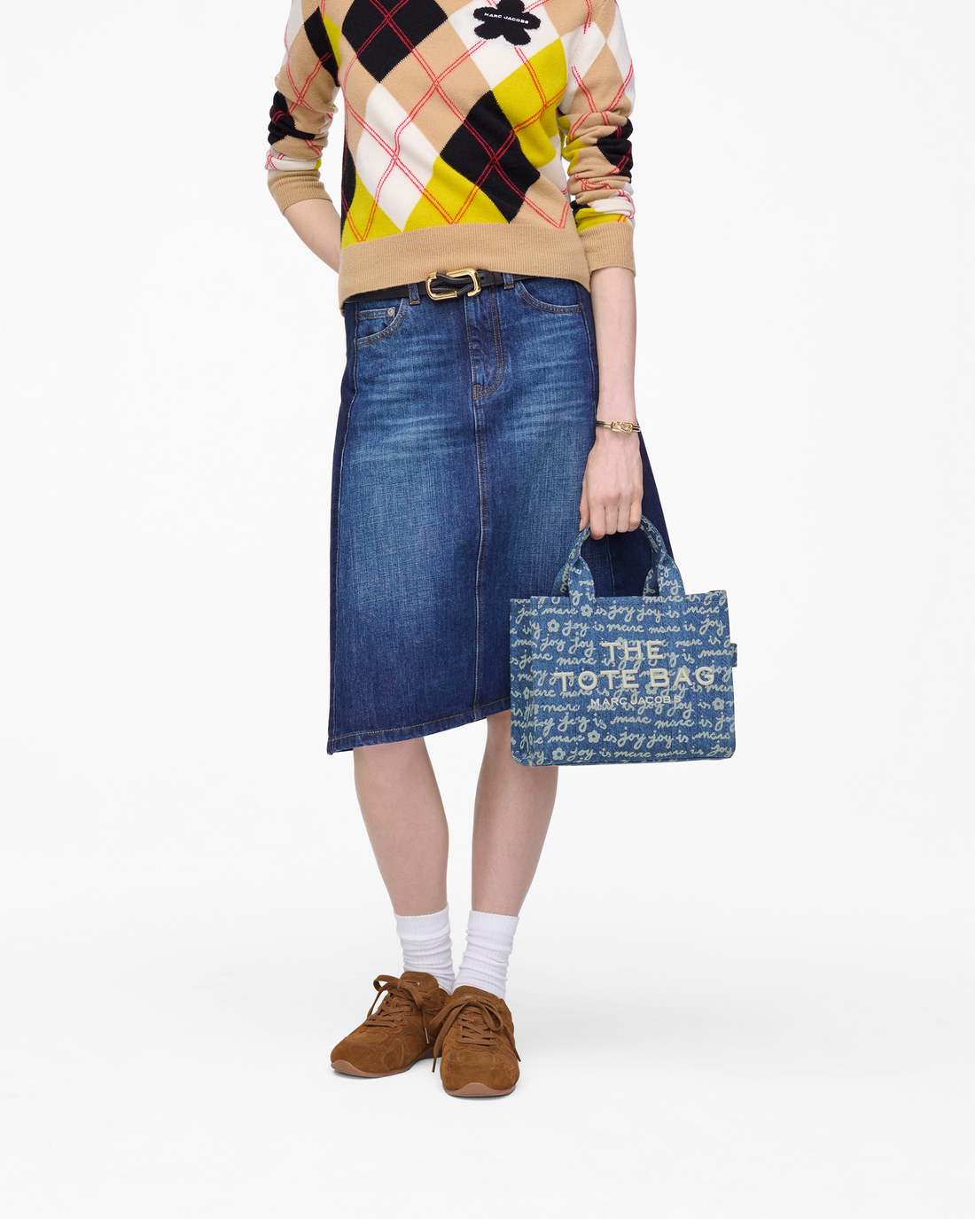 Marc Jacobs New - The Joy Denim Small Tote Bag Indigo Multi