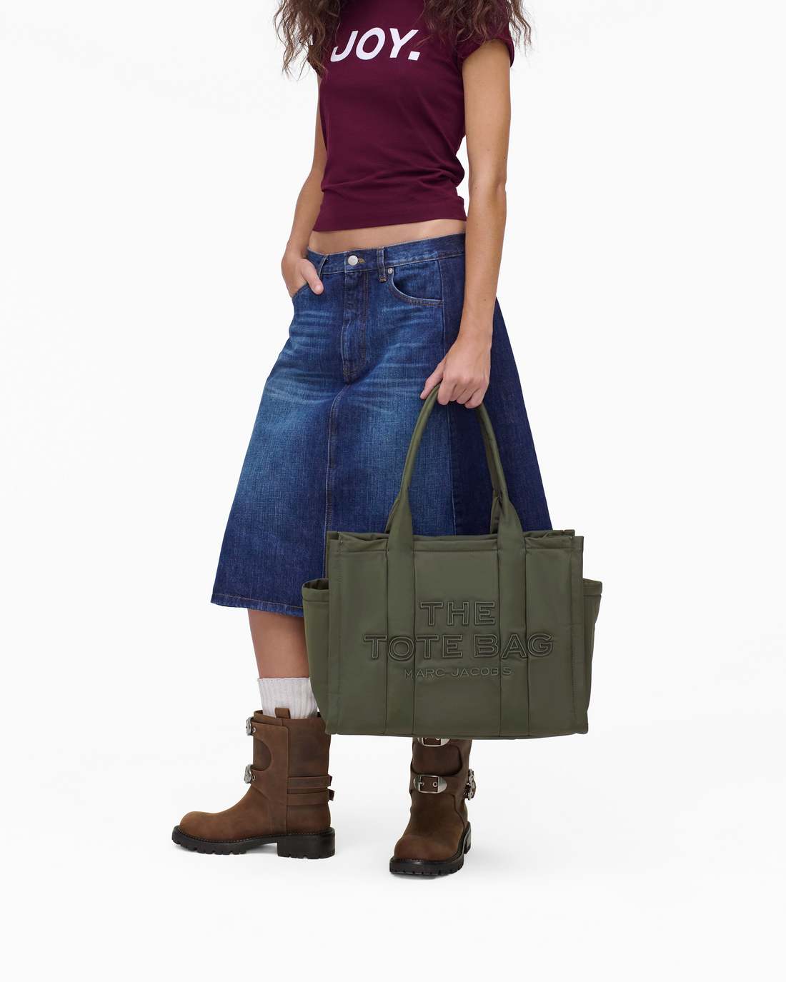 Marc Jacobs Discount - The Puffy Nylon Large Tote Bag Army Green
