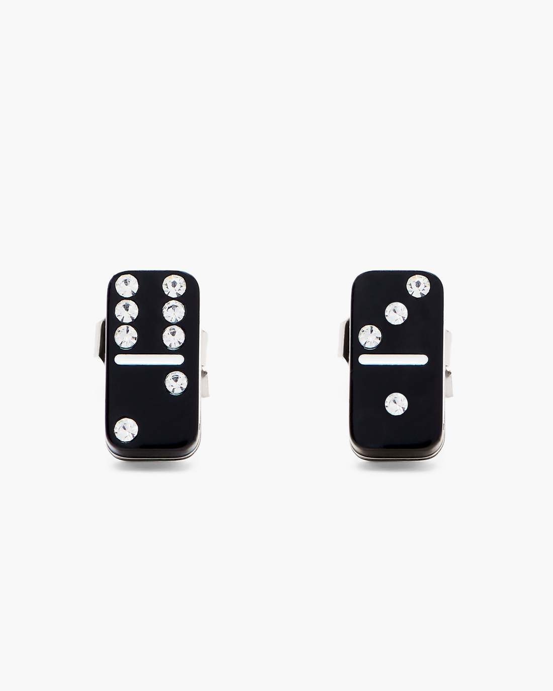 Marc Jacobs Smart Buy - The Domino Stud Earrings Silver/Black