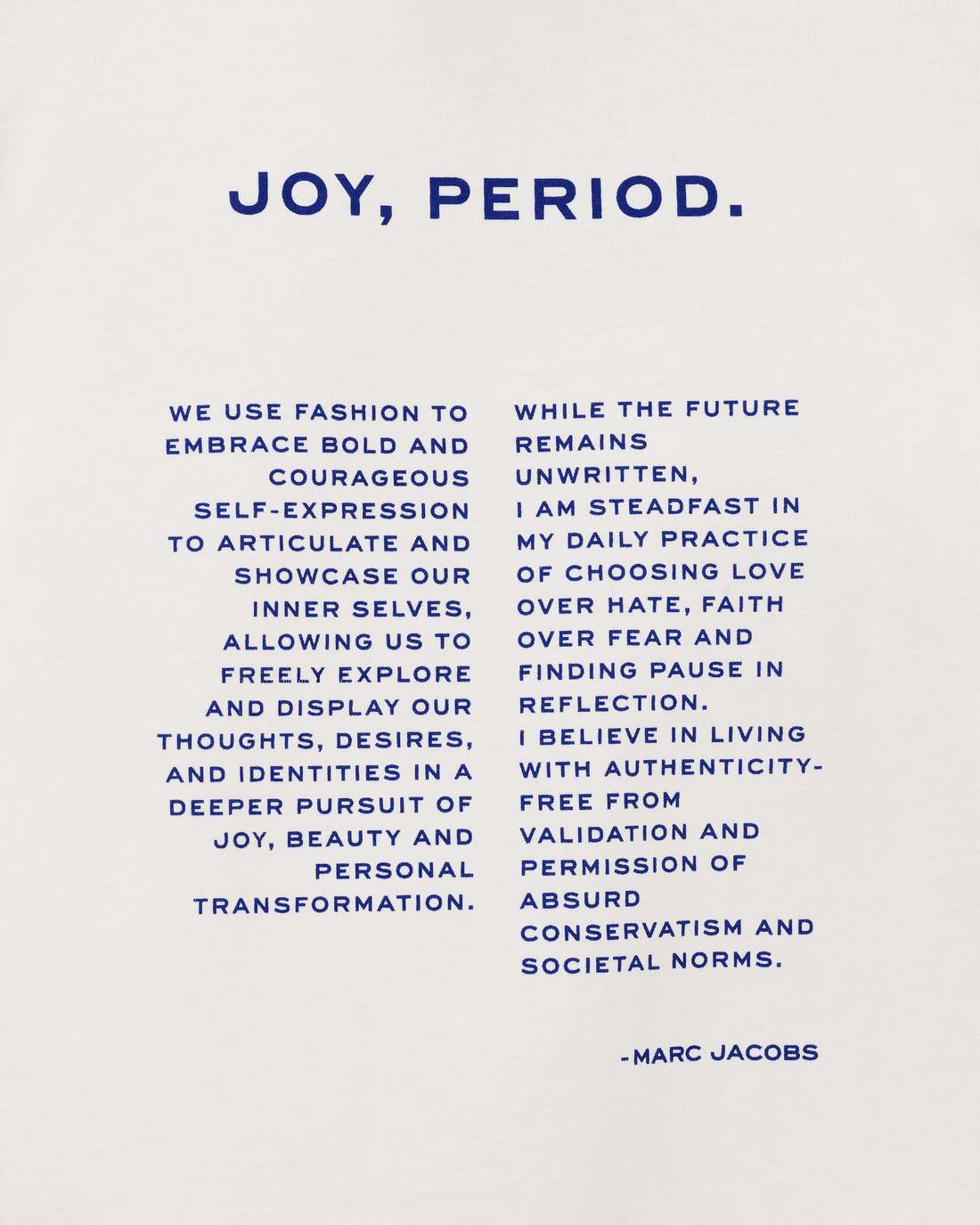 Marc Jacobs Exclusive - Joy. Slim Tee White