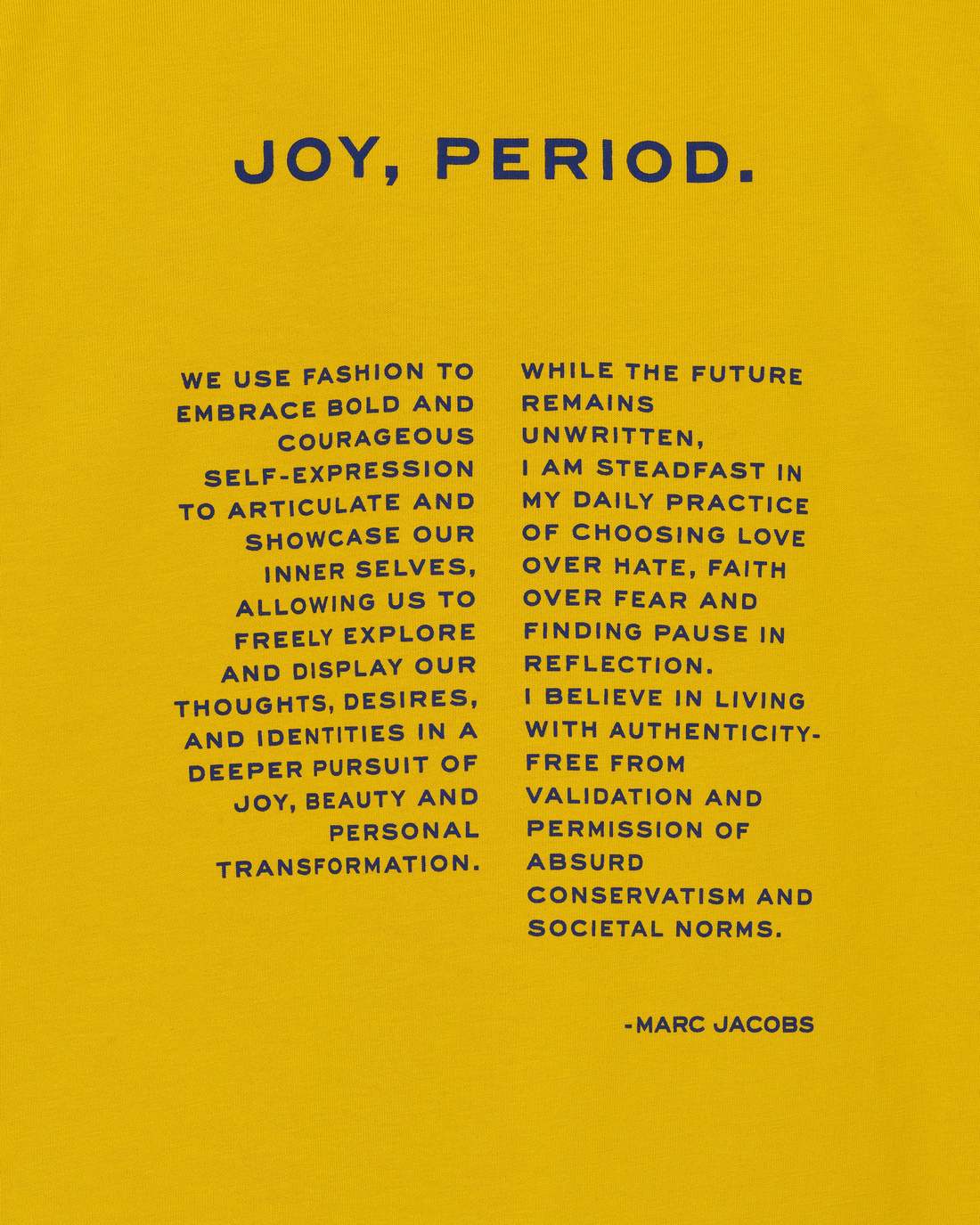 Marc Jacobs Popular - Joy. Slim Tee Joy Yellow