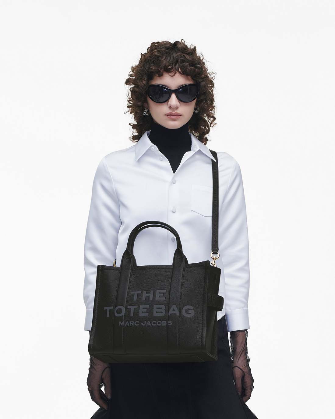 Marc Jacobs Discount - The Leather Medium Tote Bag Black