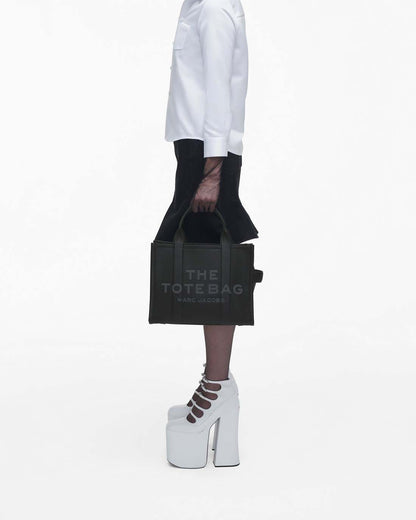 Marc Jacobs Discount - The Leather Medium Tote Bag Black