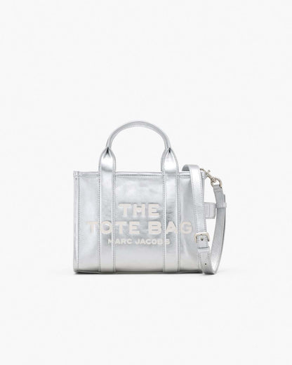 Marc Jacobs Quality - The Metallic Leather Small Tote Bag Metallic Silver