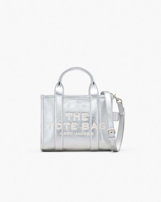 Marc Jacobs Quality - The Metallic Leather Small Tote Bag Metallic Silver