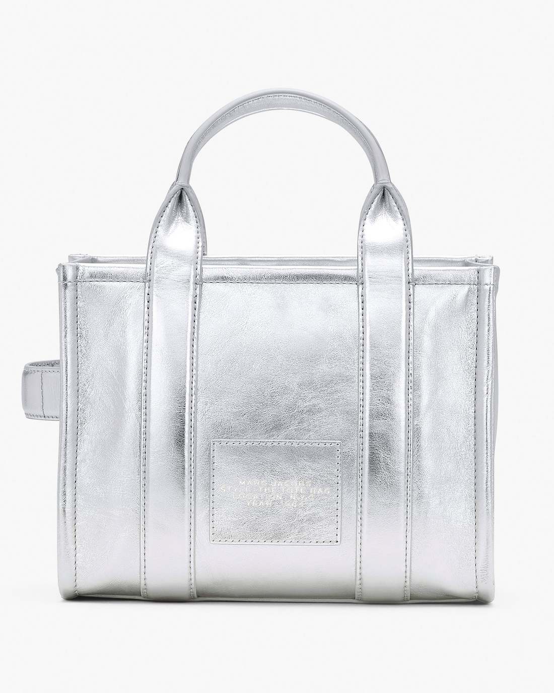Marc Jacobs Quality - The Metallic Leather Small Tote Bag Metallic Silver