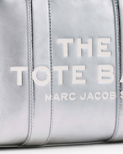 Marc Jacobs Quality - The Metallic Leather Small Tote Bag Metallic Silver