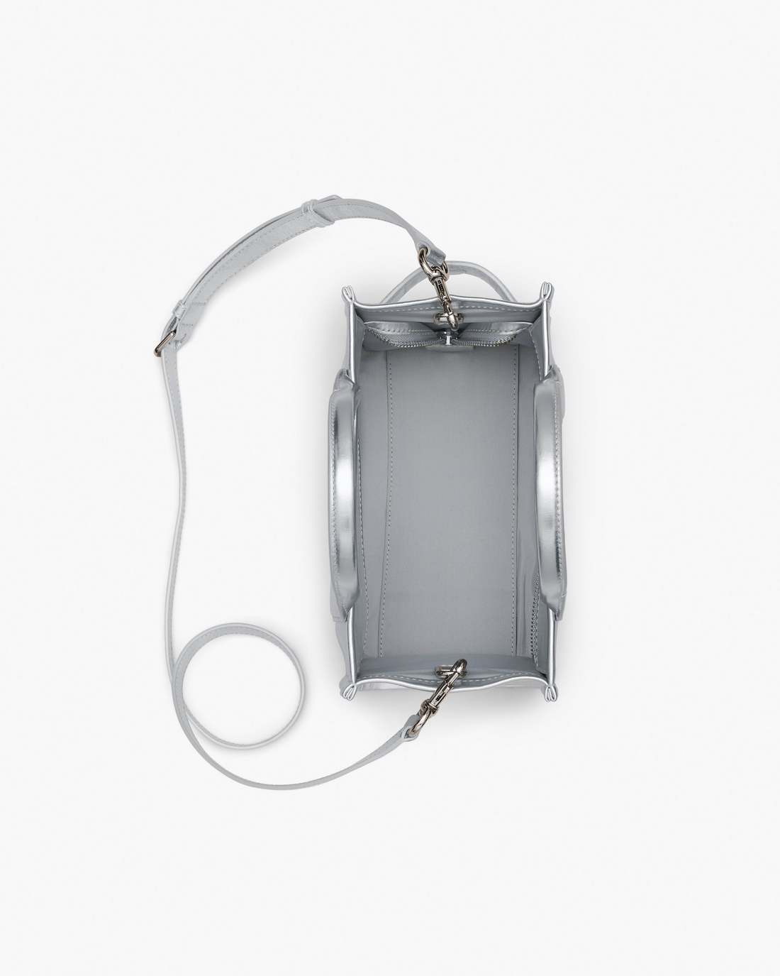 Marc Jacobs Quality - The Metallic Leather Small Tote Bag Metallic Silver