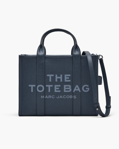 Marc Jacobs Quality - The Leather Medium Tote Bag Blue Sea