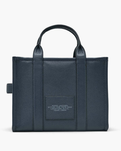 Marc Jacobs Quality - The Leather Medium Tote Bag Blue Sea