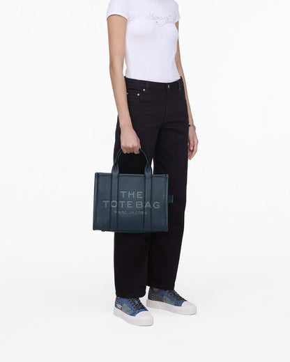 Marc Jacobs Quality - The Leather Medium Tote Bag Blue Sea