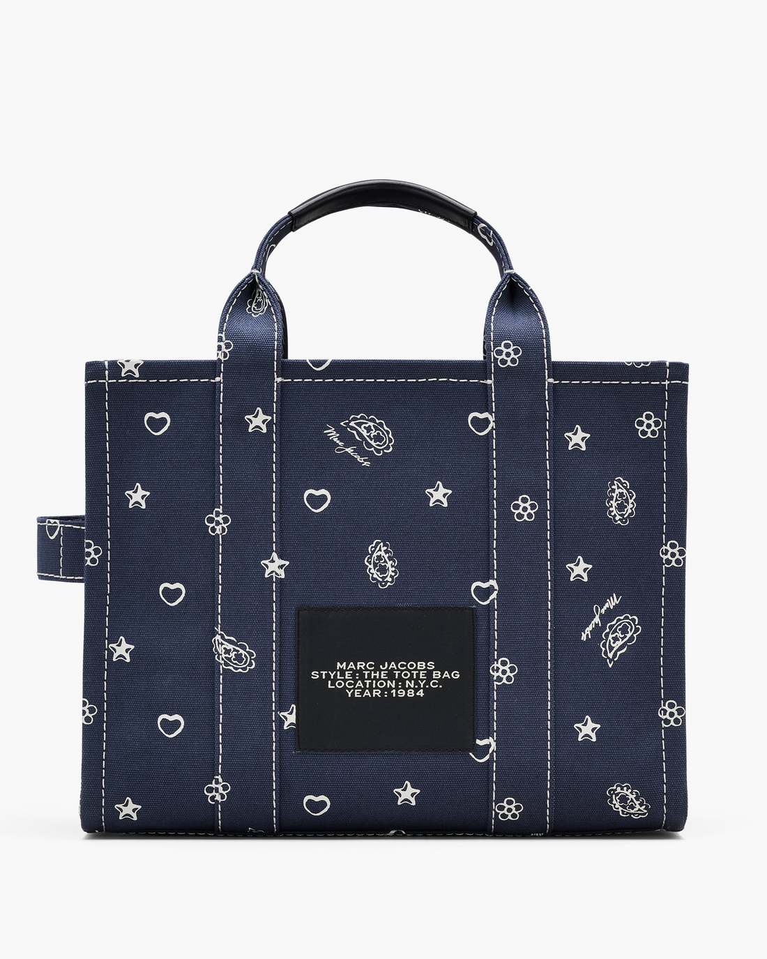 Marc Jacobs Discount - The Bandana Canvas Medium Tote Bag Navy Multi