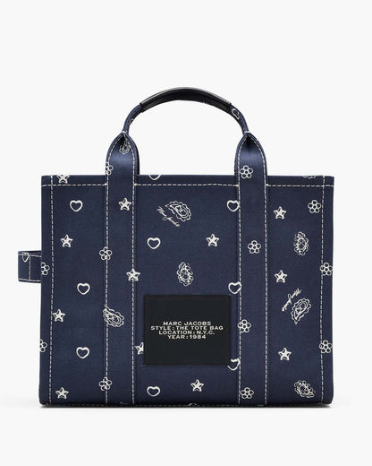 Marc Jacobs Discount - The Bandana Canvas Medium Tote Bag Navy Multi