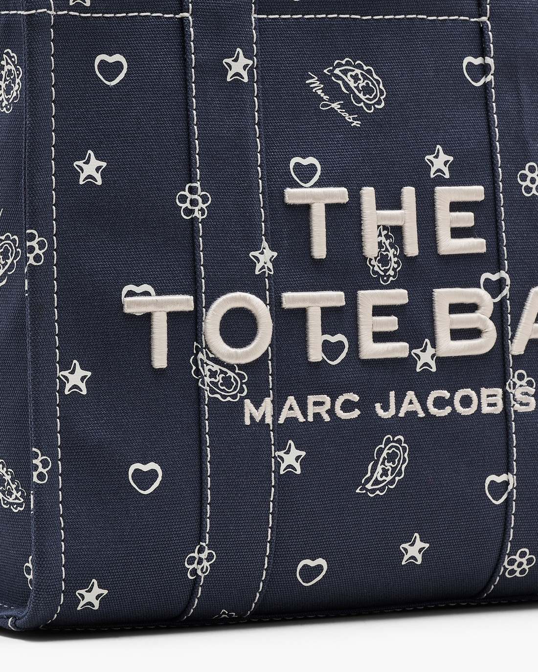 Marc Jacobs Discount - The Bandana Canvas Medium Tote Bag Navy Multi
