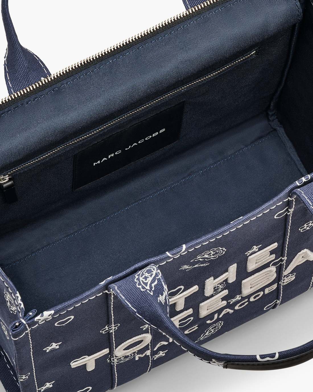 Marc Jacobs Discount - The Bandana Canvas Medium Tote Bag Navy Multi