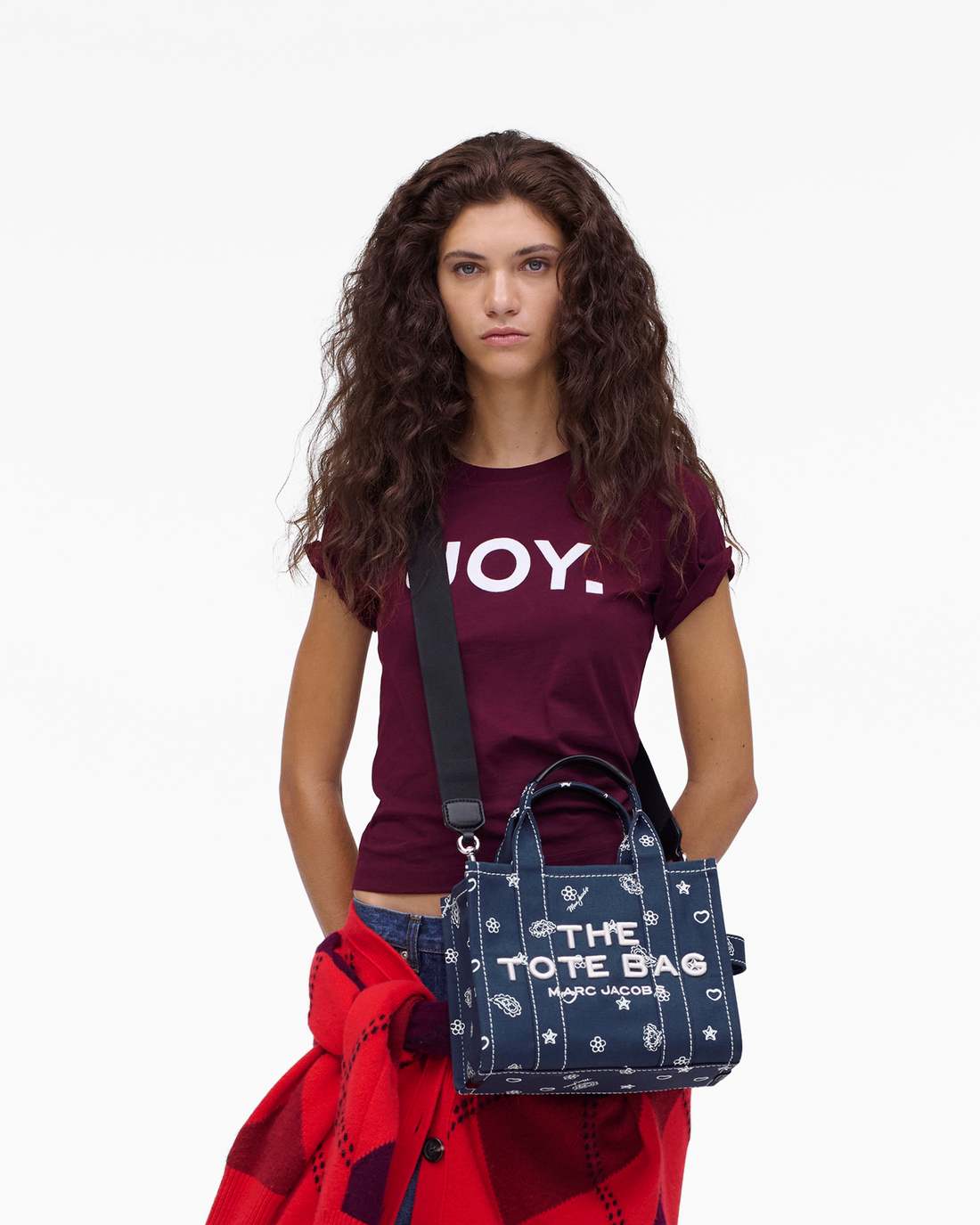 Marc Jacobs Quality - The Bandana Canvas Small Tote Bag Navy Multi