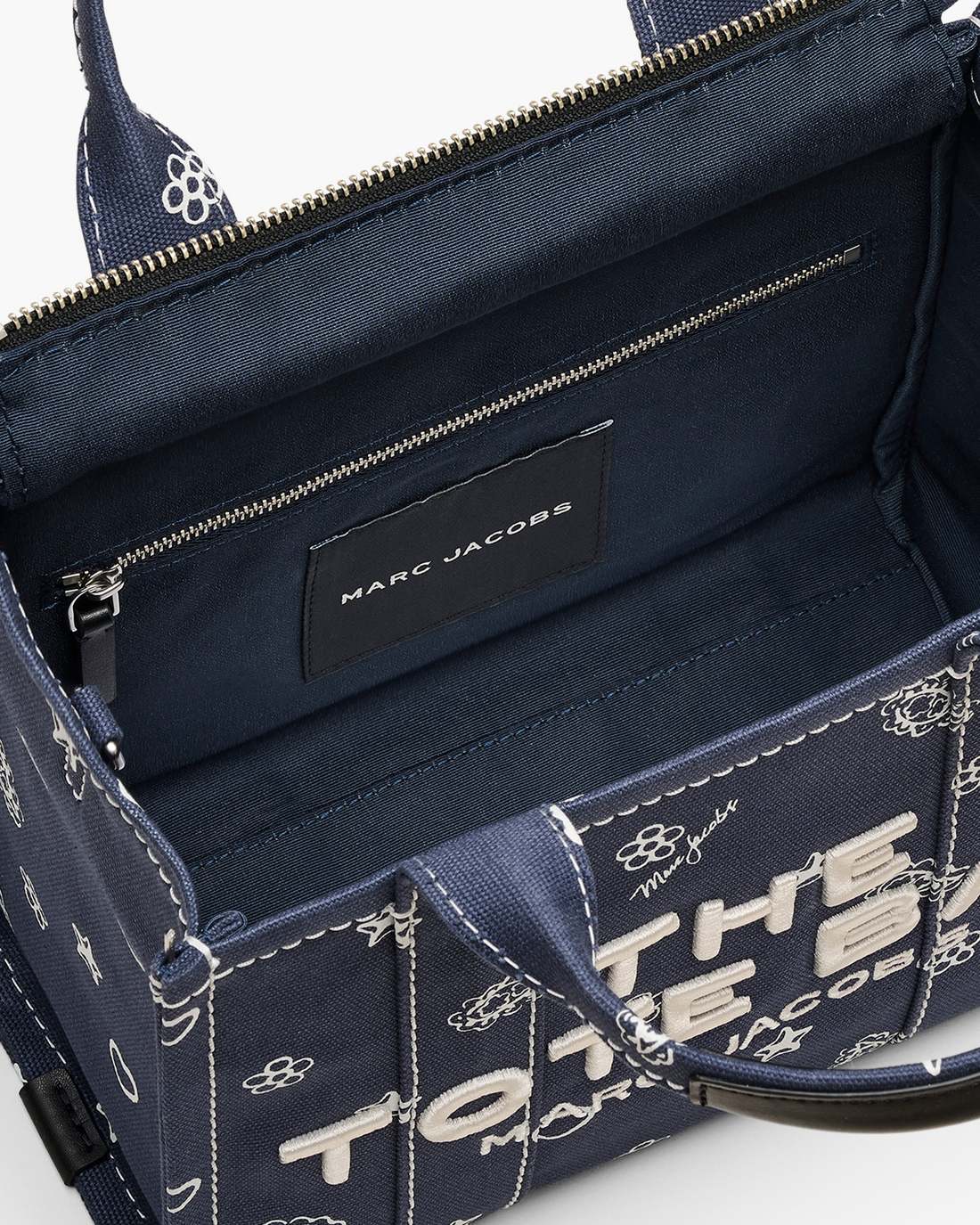 Marc Jacobs Quality - The Bandana Canvas Small Tote Bag Navy Multi
