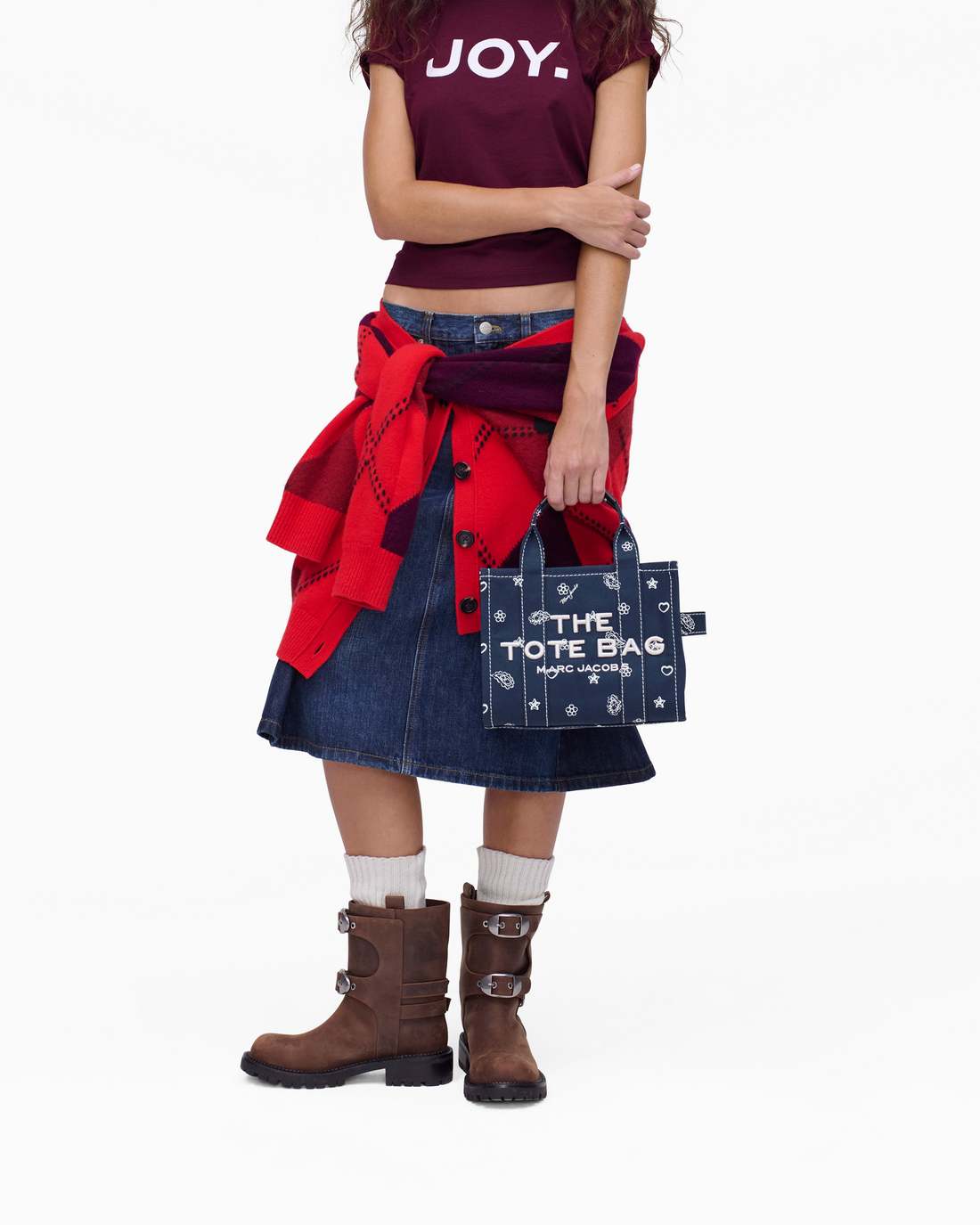 Marc Jacobs Quality - The Bandana Canvas Small Tote Bag Navy Multi