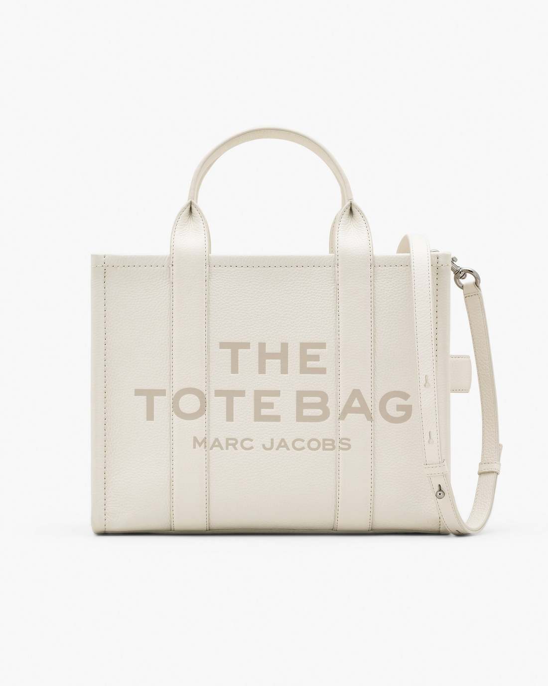 Marc Jacobs Latest - The Leather Medium Tote Bag Cotton/Silver