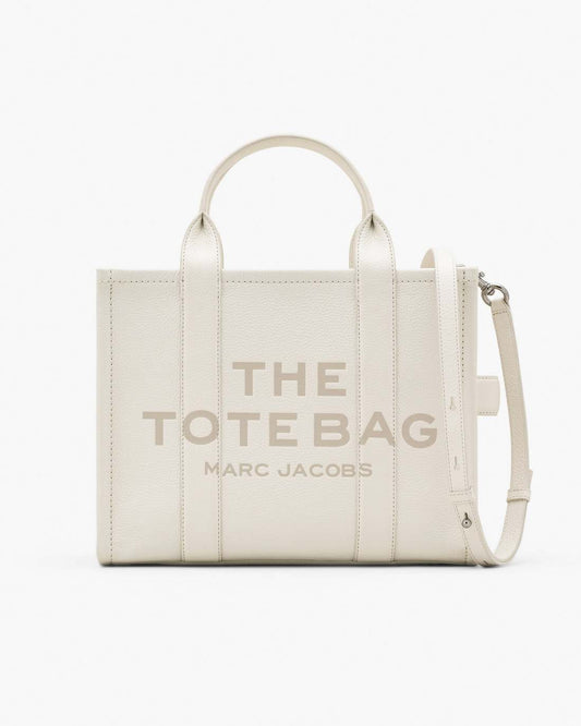 Marc Jacobs Latest - The Leather Medium Tote Bag Cotton/Silver