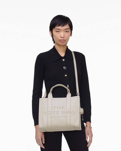 Marc Jacobs Latest - The Leather Medium Tote Bag Cotton/Silver