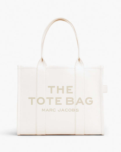 Marc Jacobs New - The Leather Large Tote Bag Cotton/Silver