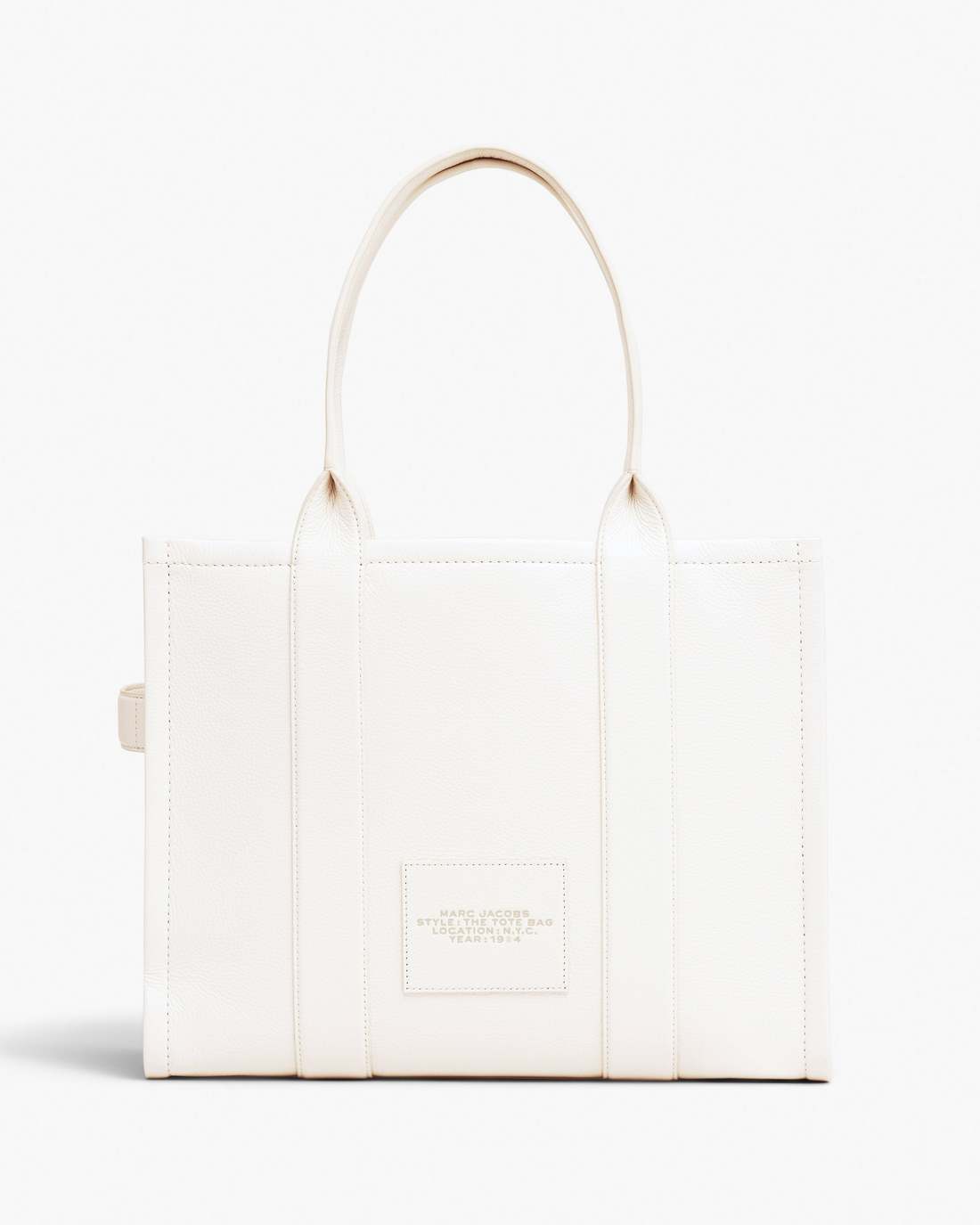 Marc Jacobs New - The Leather Large Tote Bag Cotton/Silver