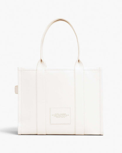 Marc Jacobs New - The Leather Large Tote Bag Cotton/Silver