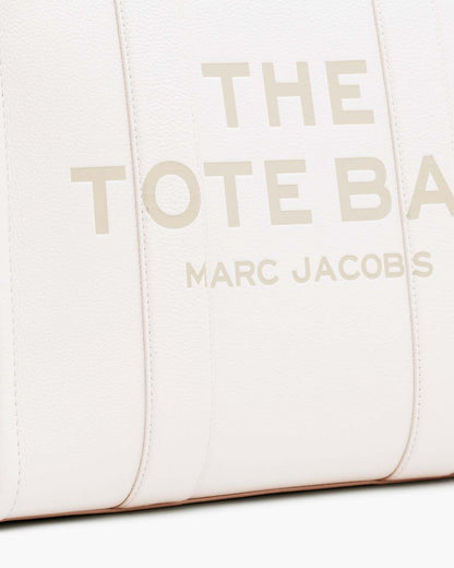 Marc Jacobs New - The Leather Large Tote Bag Cotton/Silver