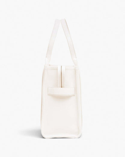 Marc Jacobs New - The Leather Large Tote Bag Cotton/Silver