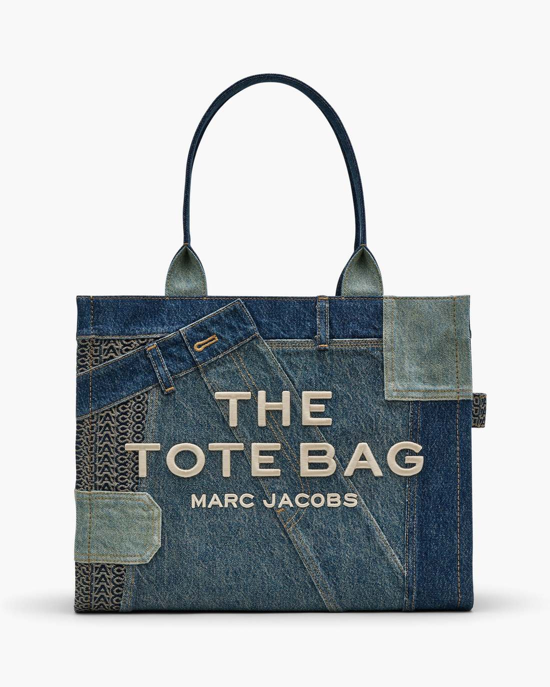 Marc Jacobs Hot Sale - The Deconstructed Denim Large Tote Bag Indigo Multi