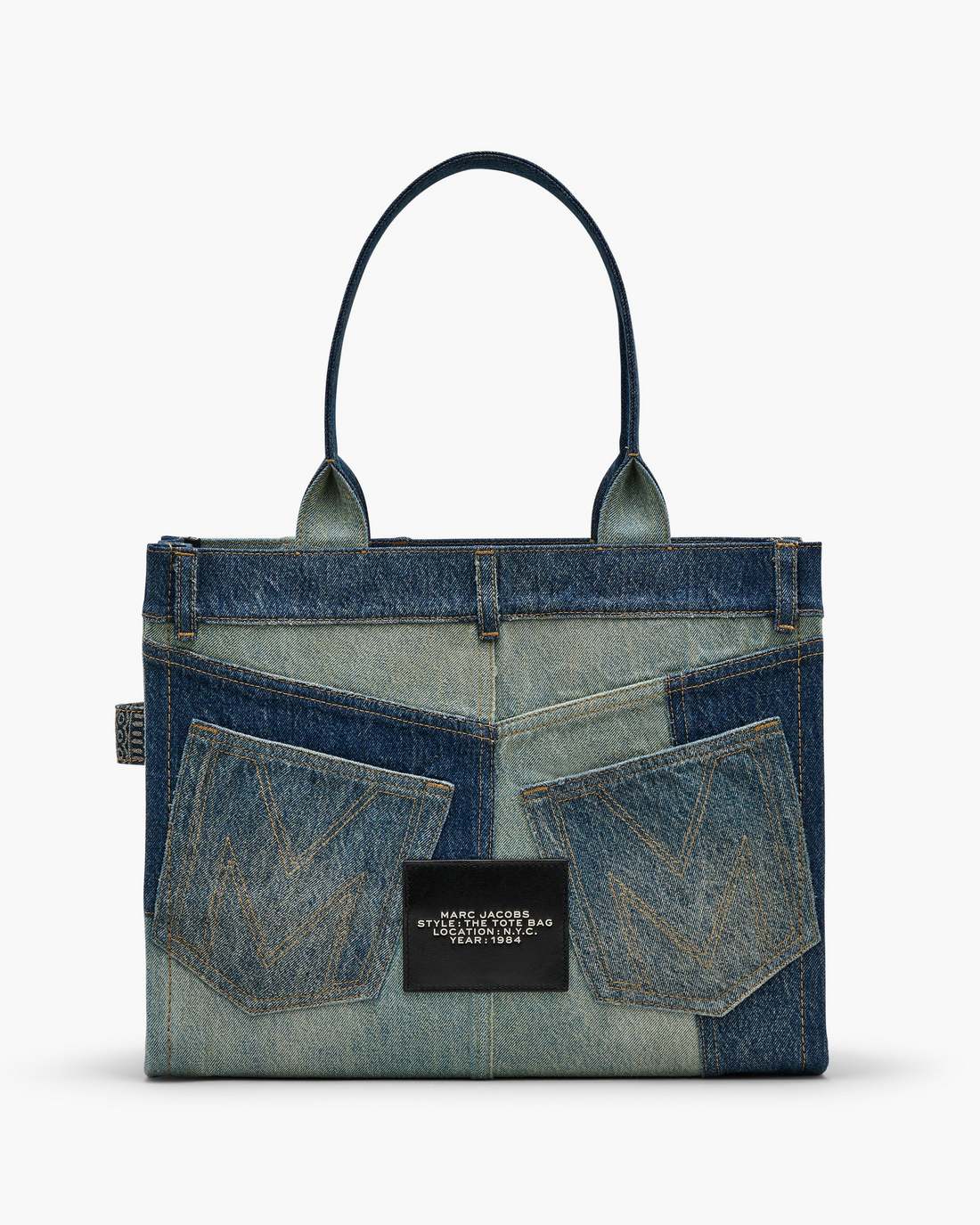 Marc Jacobs Hot Sale - The Deconstructed Denim Large Tote Bag Indigo Multi