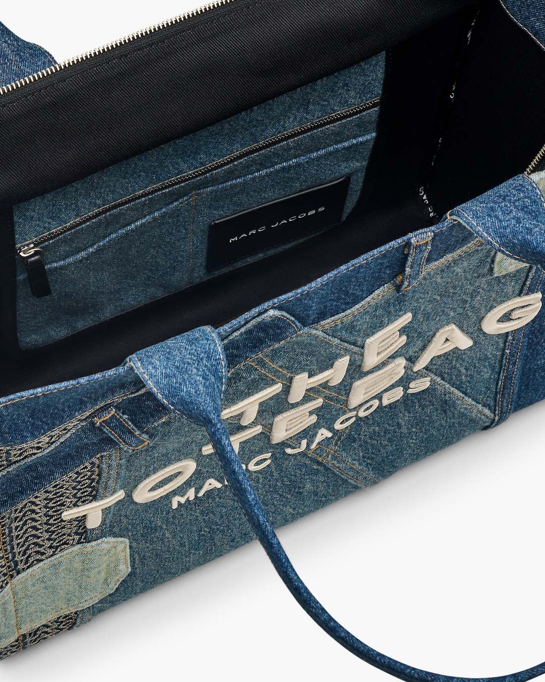 Marc Jacobs Hot Sale - The Deconstructed Denim Large Tote Bag Indigo Multi