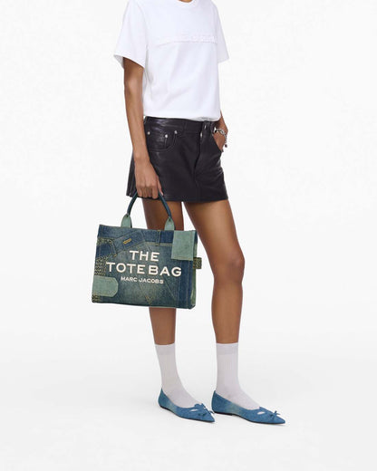 Marc Jacobs Best Seller - The Deconstructed Denim Medium Tote Bag Indigo Multi