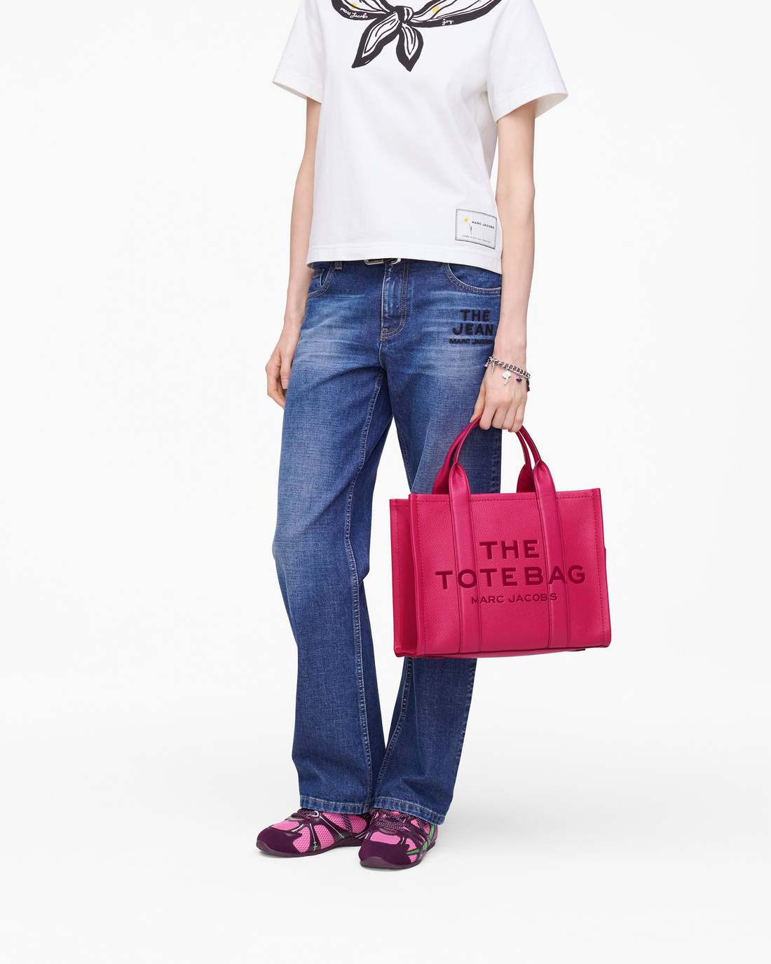 Marc Jacobs Classic - The Leather Medium Tote Bag Raspberry Pink