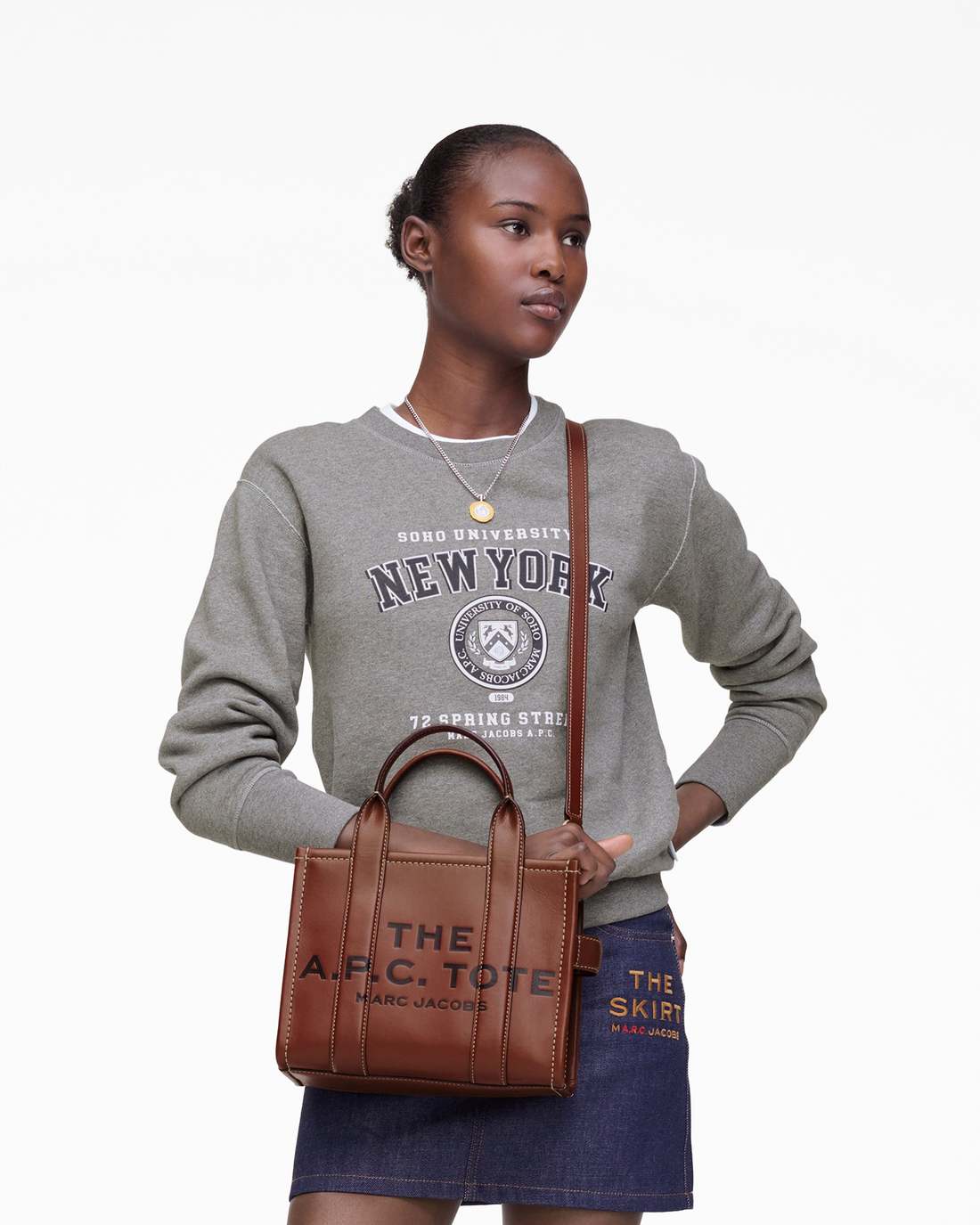 Marc Jacobs Discount - The A.P.C. X Marc Jacobs Leather Small Tote Bag Hazelnut