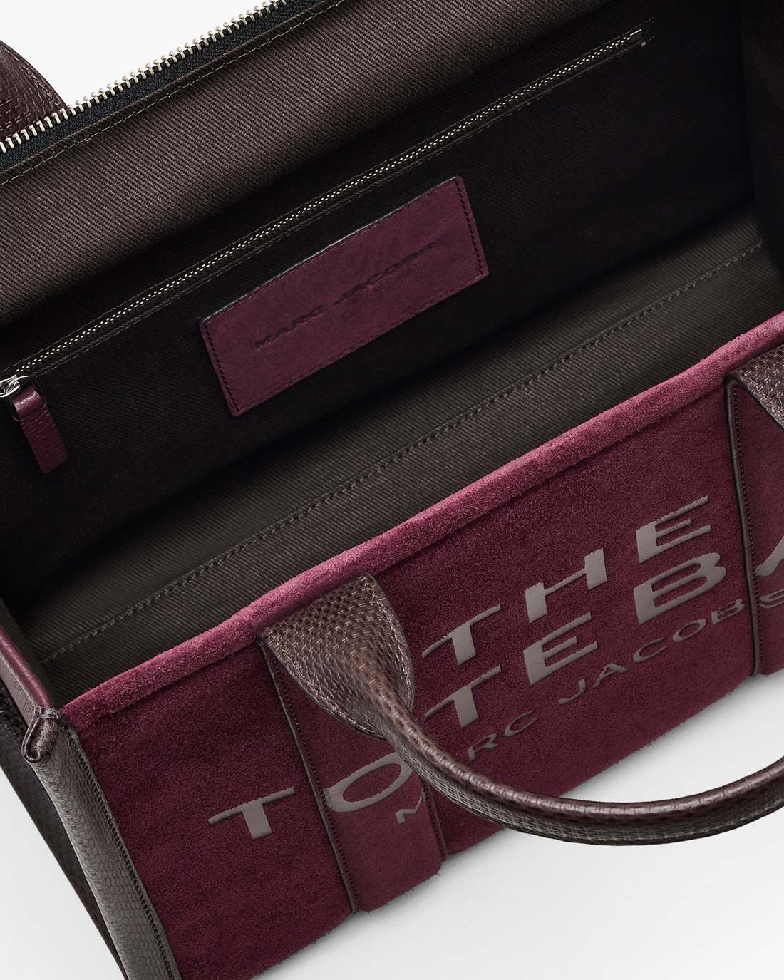 Marc Jacobs Sale - The Suede Medium Tote Bag Dark Plum
