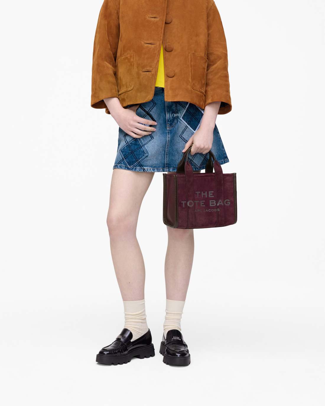 Marc Jacobs Special Offer - The Suede Small Tote Bag Dark Plum