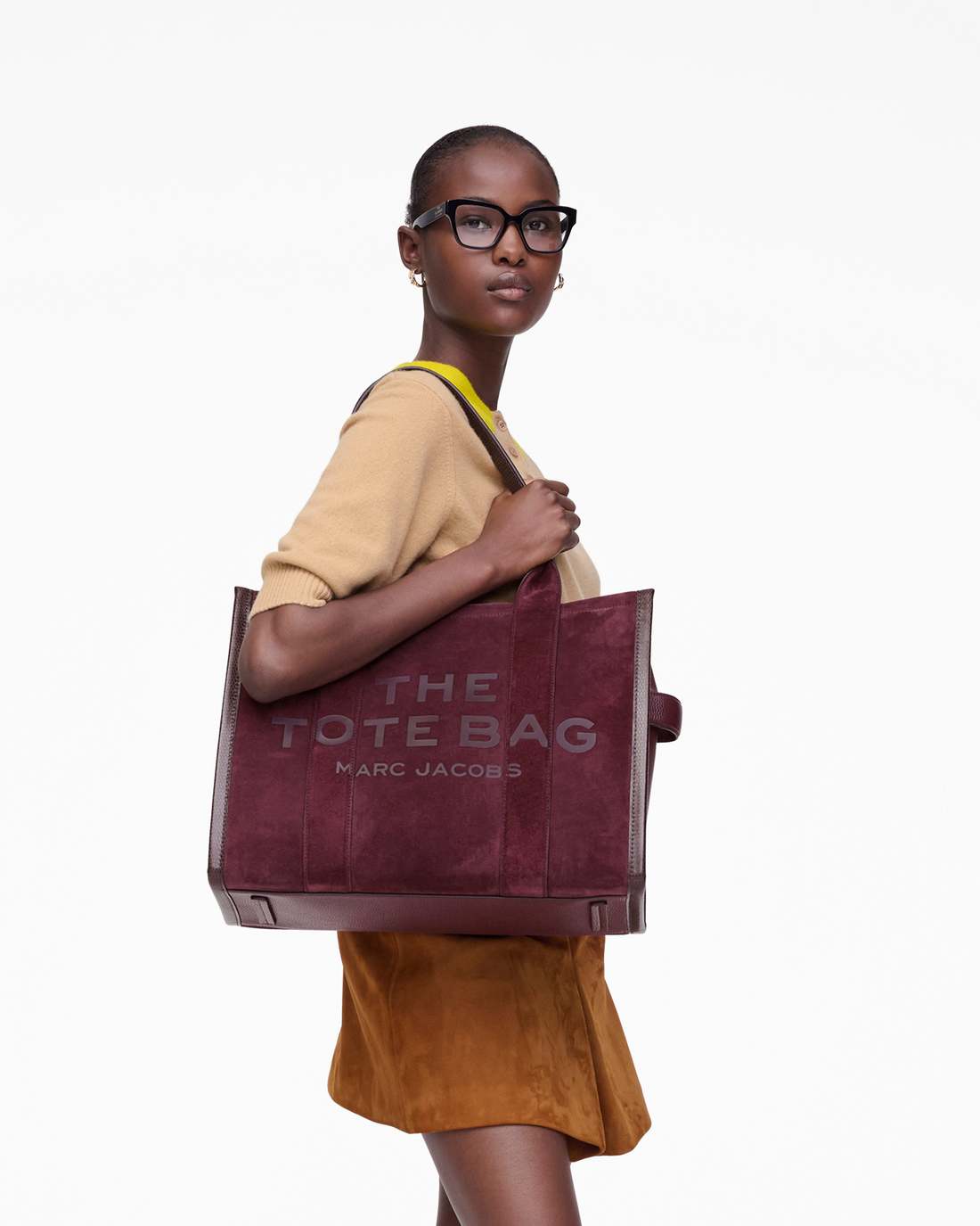 Marc Jacobs Best Price - The Suede Large Tote Bag Dark Plum