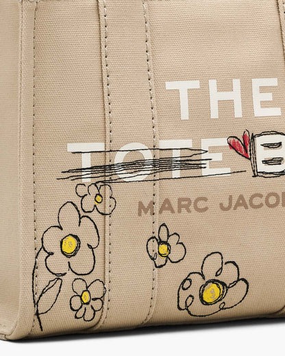 Marc Jacobs Exclusive - The Daisy Doodle Canvas Small Tote Bag Beige Multi
