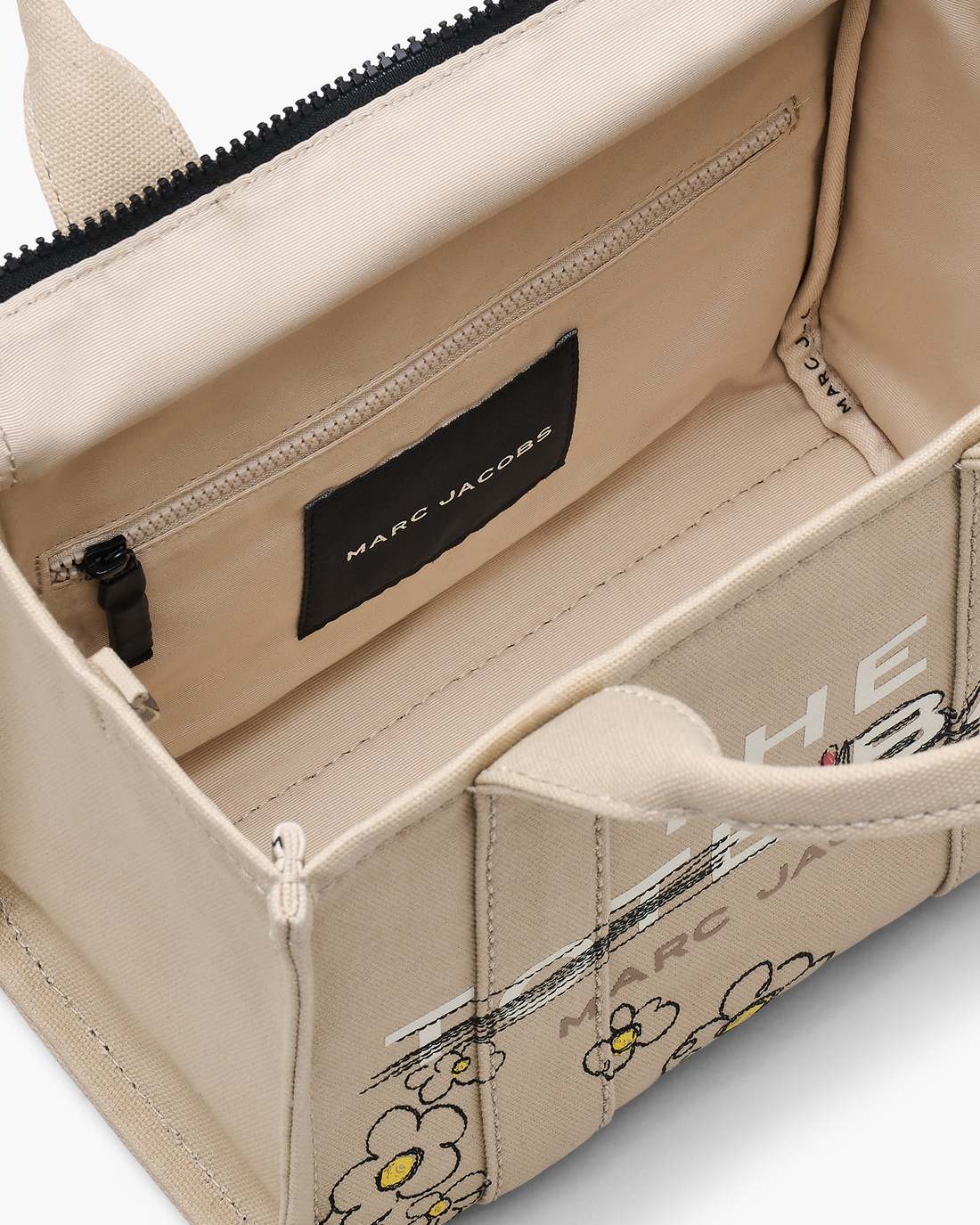 Marc Jacobs Exclusive - The Daisy Doodle Canvas Small Tote Bag Beige Multi