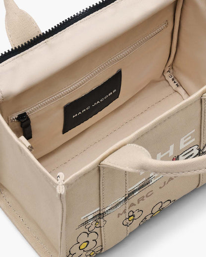 Marc Jacobs Exclusive - The Daisy Doodle Canvas Small Tote Bag Beige Multi