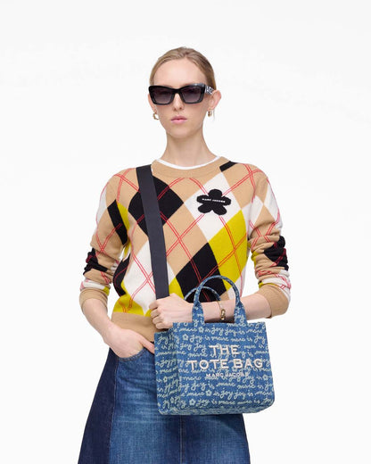 Marc Jacobs New - The Joy Denim Small Tote Bag Indigo Multi