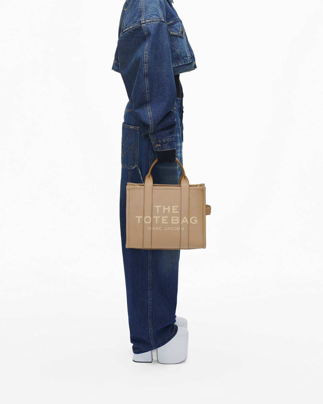 Marc Jacobs Hot Sale - The Leather Medium Tote Bag Camel