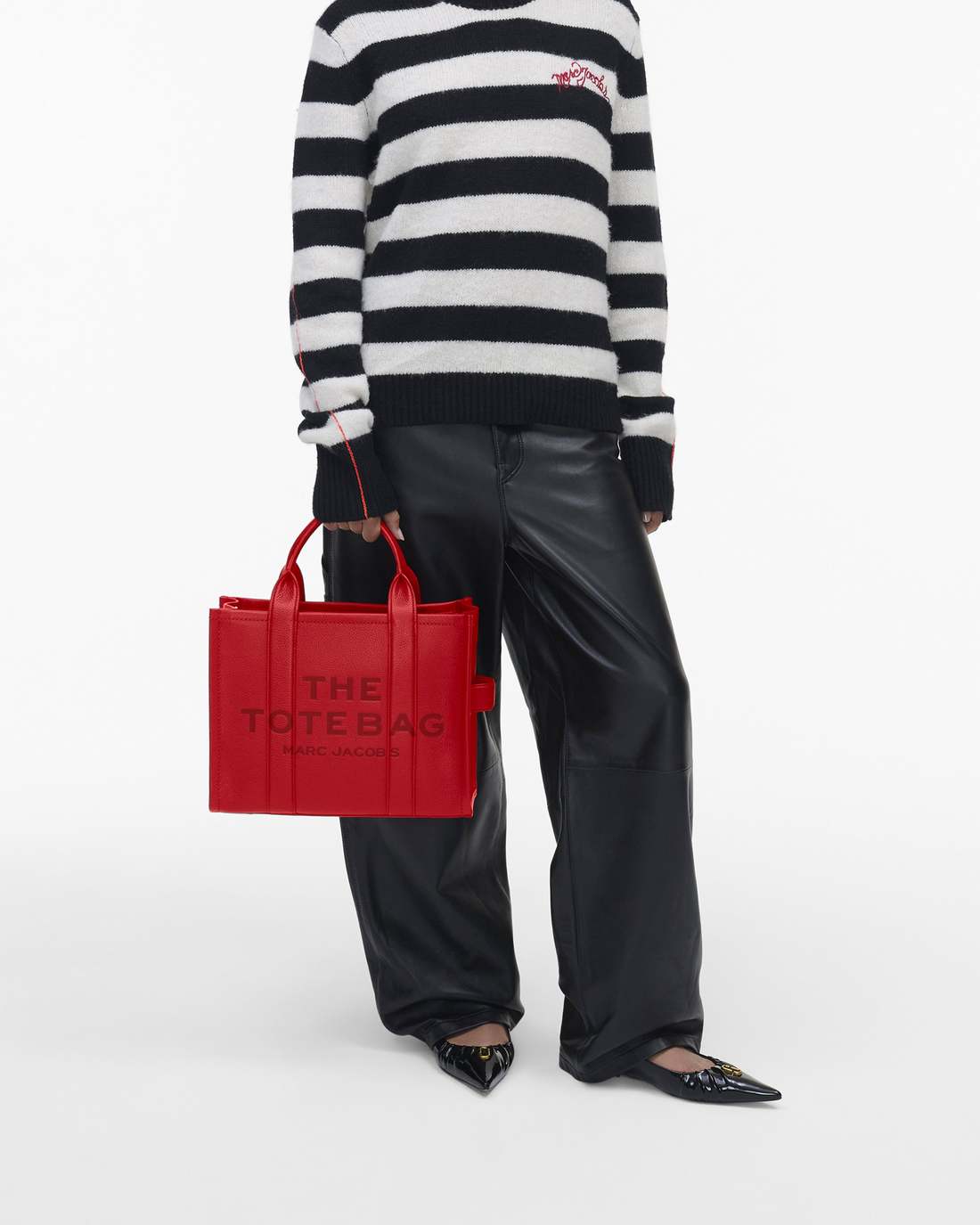 Marc Jacobs Great Value - The Leather Medium Tote Bag True Red