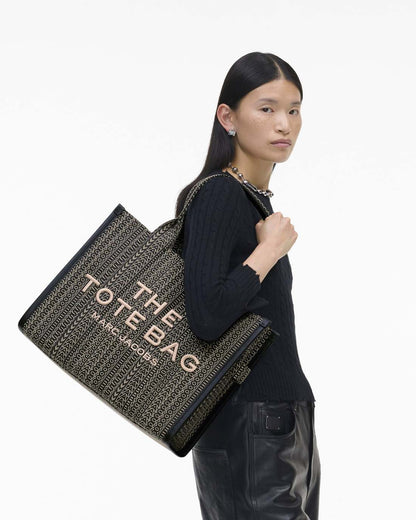 Marc Jacobs Smart Buy - The Monogram Jacquard Large Tote Bag Beige Multi