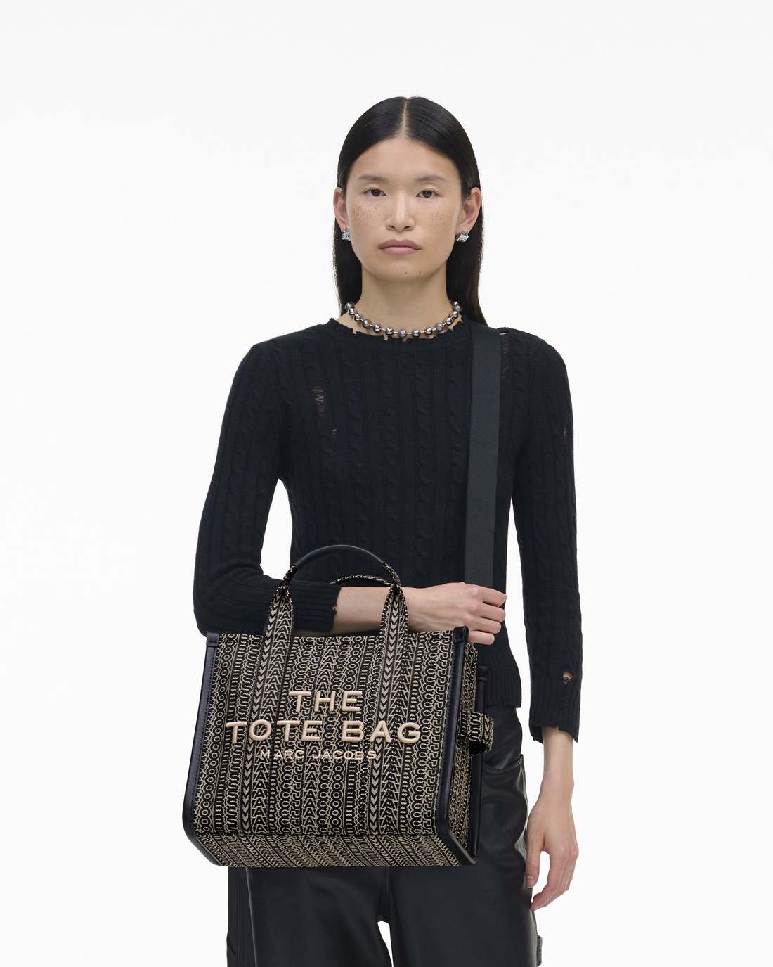 Marc Jacobs Trusted - The Monogram Jacquard Medium Tote Bag Beige Multi