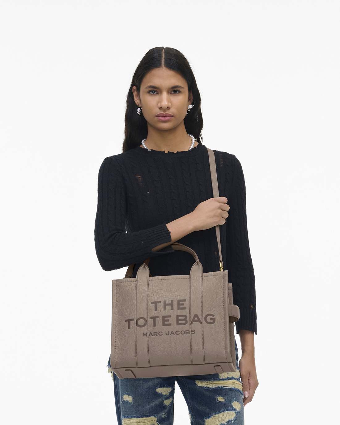 Marc Jacobs Featured - The Leather Medium Tote Bag Cement
