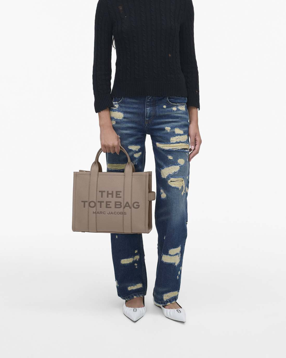 Marc Jacobs Featured - The Leather Medium Tote Bag Cement